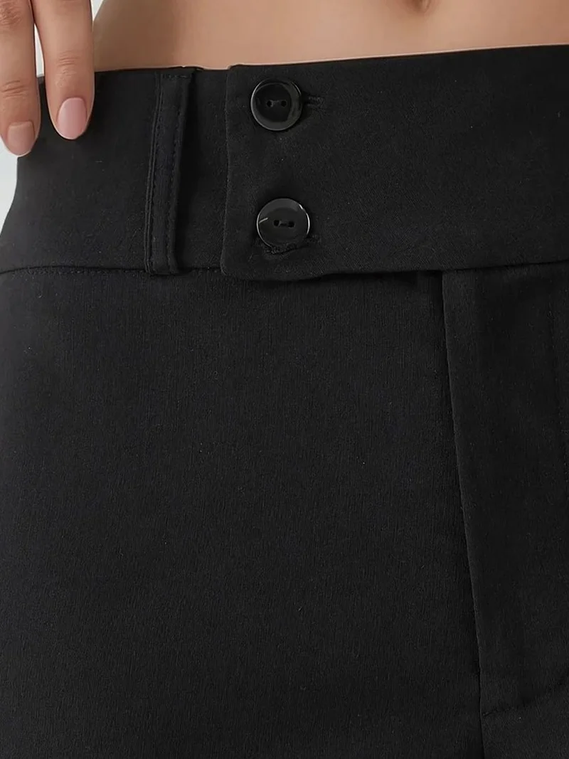 Hiccup Black Low Waist Flare Pants for Women | Best Price UAE